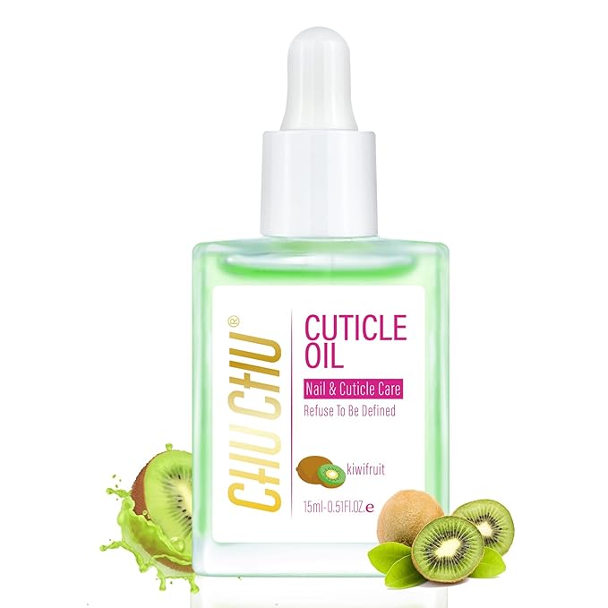 CHUCHU Organic Cuticle Oil for Nails: Kiwi Jojoba Nail Oil with Vitamin B & E - Moisturizes Repairs and Promotes Nail Growth - Prevents Dryness Hangnails and Chapped Skin 15ML