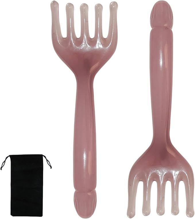 2PCS Head Massager Scalp - Resin Back Scratcher for Men Women - Five Claw Gua Sha Massager Comb for Foot Back Neck Shoulder Relaxation - Hair Scalp Massager Gua Sha Comb for Soothing Head Massage