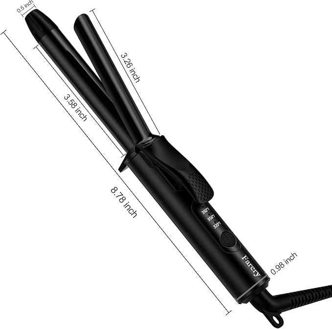 1/2 Inch Ceramic Mini Hair Curler with 3 Adjustable Temp, Dual Voltage, Travel Curling Iron for Short Hair, Infused with Keratin & Argan Oil, Storage Bag