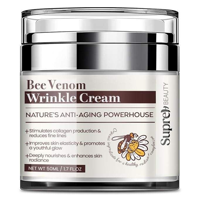 Bee Venom Wrinkle Cream: Bee Venom Skin Treatment Cream Restoration with Hyaluronic Acid Niacinamide and Peptides - for fine lines and face firming 50ML