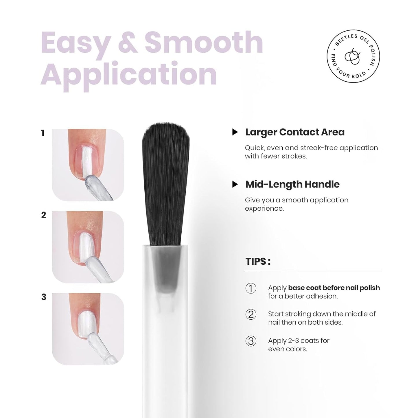 Beetles 2 in 1 Nail Strengthener Polish 1Pcs 15ml Pearl White Nail Polish-Fast Drying & Long Lasting Nail Polish Pearlescent Sheen Nail Lacquer Shimmer Art Effect for Nail Salon-Quality Results