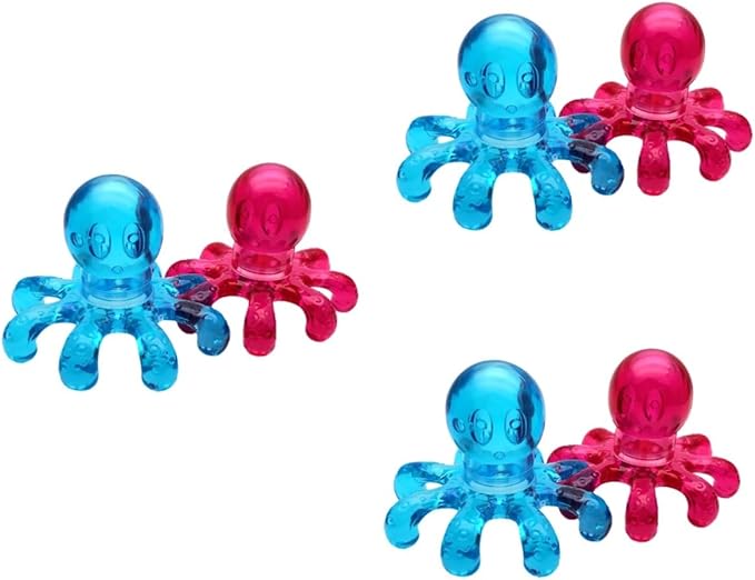 6 Pcs Ultra Scalp Massager - Octopus Head Massage Tool - Handheld Massager for Hair & Scalp - Portable, Elderly-Friendly