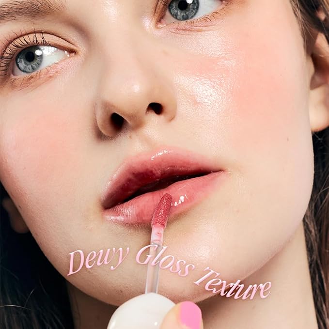 dasique Pure Water Lip Gloss #02 Bare Pomelo 0.09 oz | Variety of Colors | Dewy Gloss | Buildable Gloss Tesxture | Non-Sticky | K-beauty