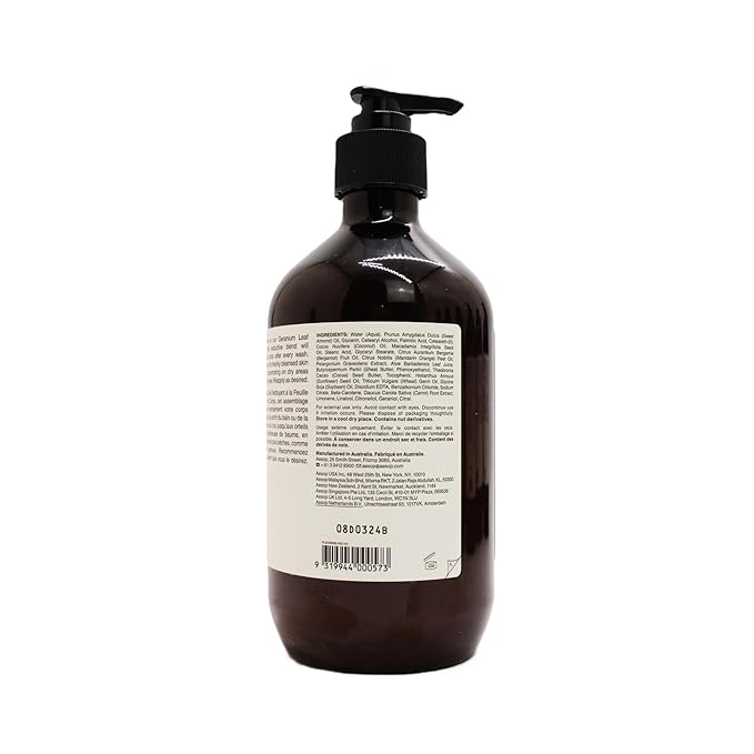 Aesop Geranium Leaf Body Balm | Skin Softening, Hydrating Body Balm | Nut Oils, Geranium Leaf and Citrus Extracts | 16.9oz / 500mL