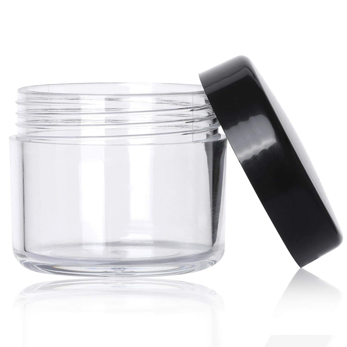 100 Count Refillable Cosmetic Containers with Lids 20 Grams Black Makeup Sample Jars for Beauty Products - Black