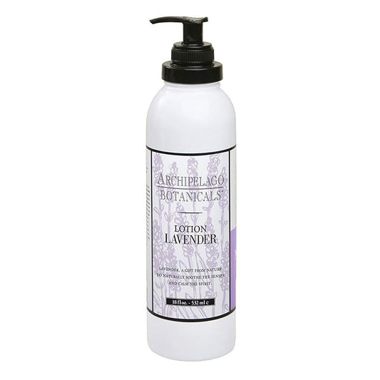 Archipelago Botanicals Lavender Lotion, Luxurious and Hydrating Lotion for Soft and Nourished Skin, Scented Body Lotion Free from Parabens, Phthalates and GMOs (18 oz)