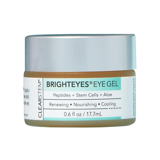 CLEARSTEM - BRIGHTEYES - Eye Gel - Nourishing Eye Cream - Lip Renewal - Cooling Gel - Stem Cells Blend - Peptides, Collagen, Aloe Vera - Gluten Free - Beauty, Self Care, Skin Care - 0.6 fl oz