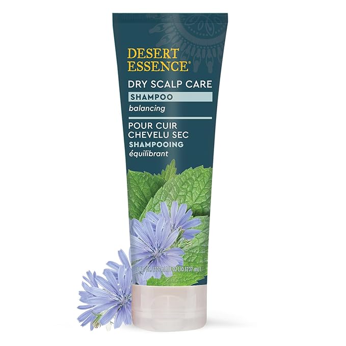 Desert Essence Dry Scalp Care Shampoo, Cleanse and Hydrate Hair and Scalp, Fights Flakes, Improves Hair Volume, Strength and Texture, 8 Fl. Oz. Bottle