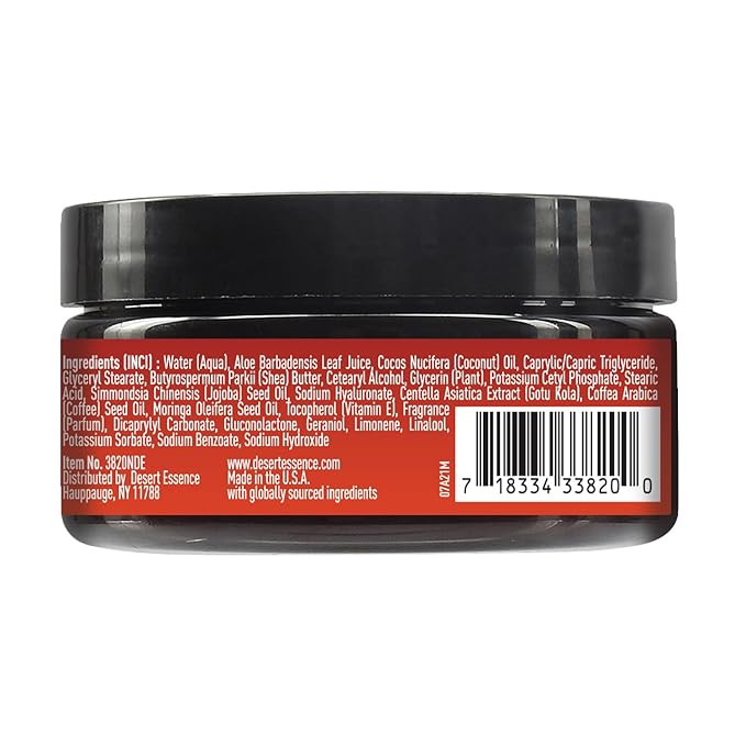 Desert Essence, Shea & Jojoba Body Butter 7.5oz, Hyaluronic Acid & Coffee Oil, Deeply Moisturizing and Nourishing, Antioxidant Rich, Moisture Rich Botanicals Shea Butter & Jojoba Oil