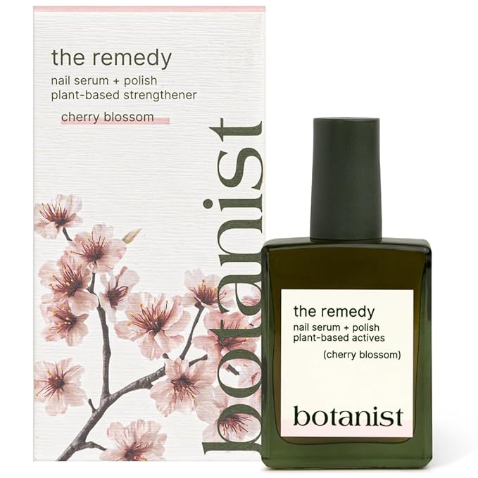 Botanist The Remedy | Nail Strengthening Polish | Repairs & Hardens Nails Damaged from Acrylics, Dip & Gel Manicures | Non-Toxic, 84% Plant Based, 21-Free & Vegan (Cherry Blossom)