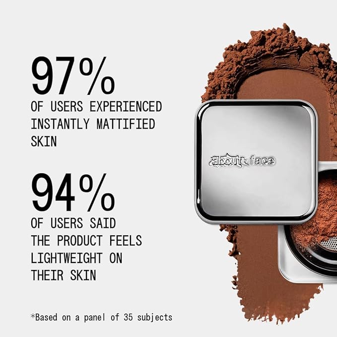 about-face Curtain Call Set & Smooth Loose Powder Applause – Lightweight, Oil-Absorbing Setting Powder with Rice Starch & Corn-Based Talc Alternative – Vegan, Cruelty-Free – 0.35oz (Deep)