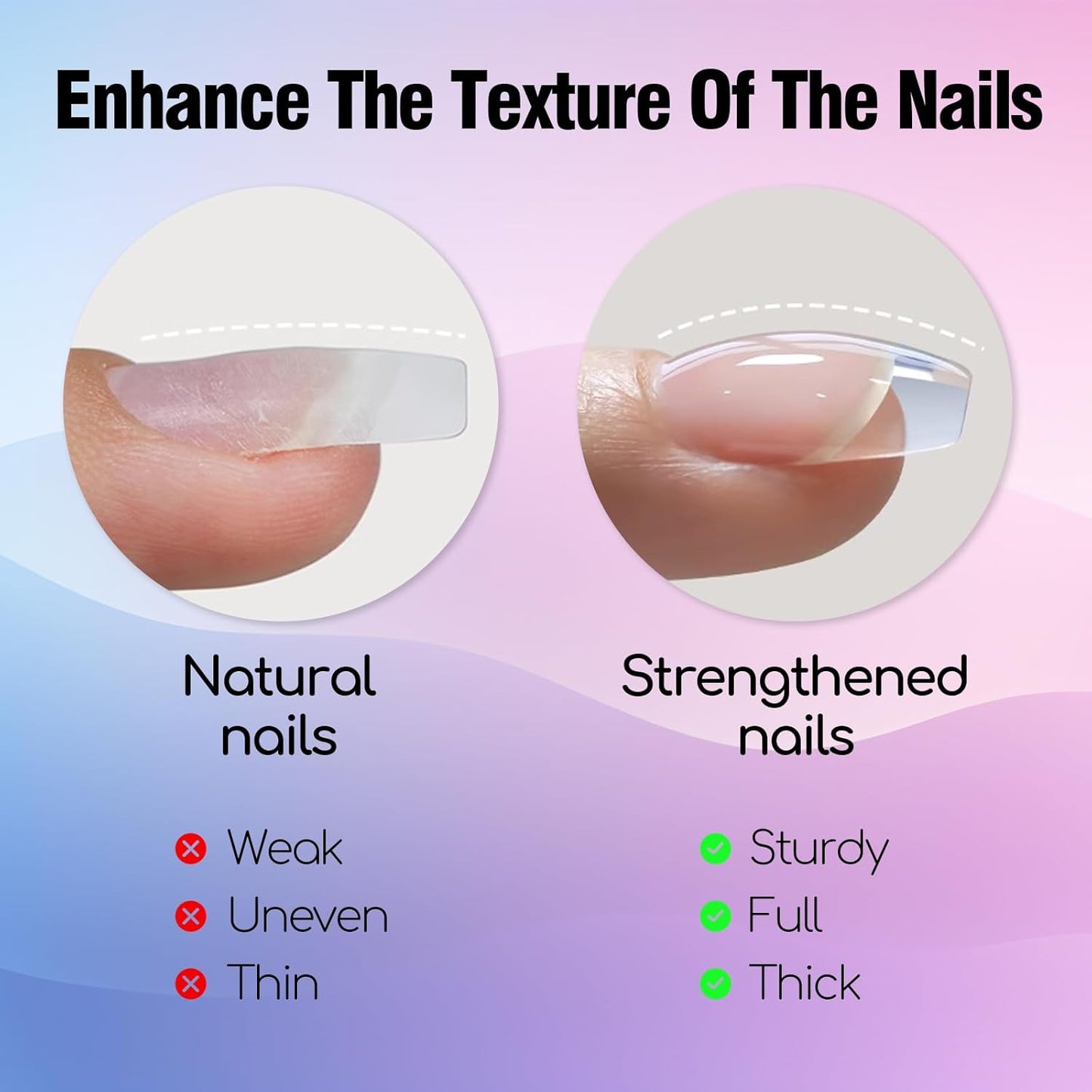 ADHERE Clear Builder Gel for Nails - LED Cured, Extension Rhinestone Nail Glue Gel