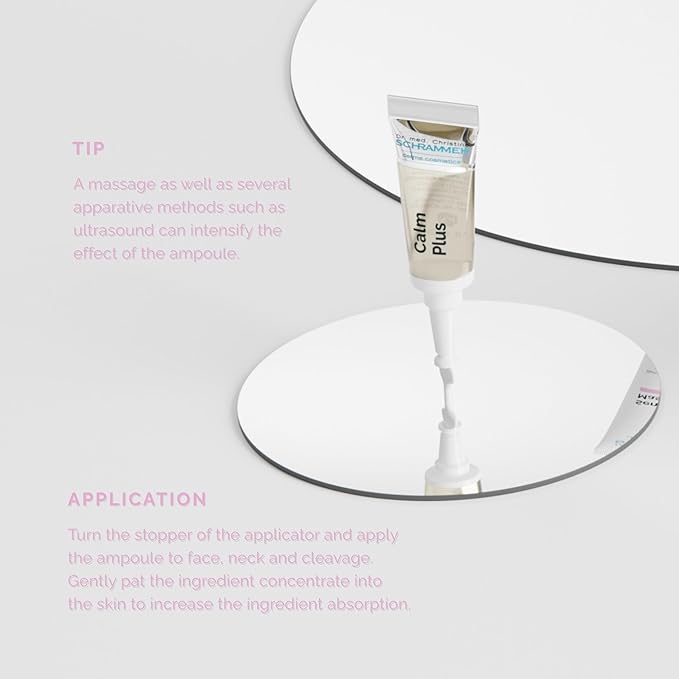 Calm Plus Ampoules (7 x 0.07 fl oz) – Soothing Care for Sensitive and Irritated Skin – Reduces Redness – Strengthens Skin Barrier – Aloe Vera and Panthenol – Dr. Schrammek