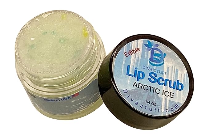 Diva Stuff Ultra Hydrating Lip Scrub for Soft Lips, Gentle Exfoliation, Moisturizer & Conditioner, ¼ oz - Made in the USA (Arctic Ice)