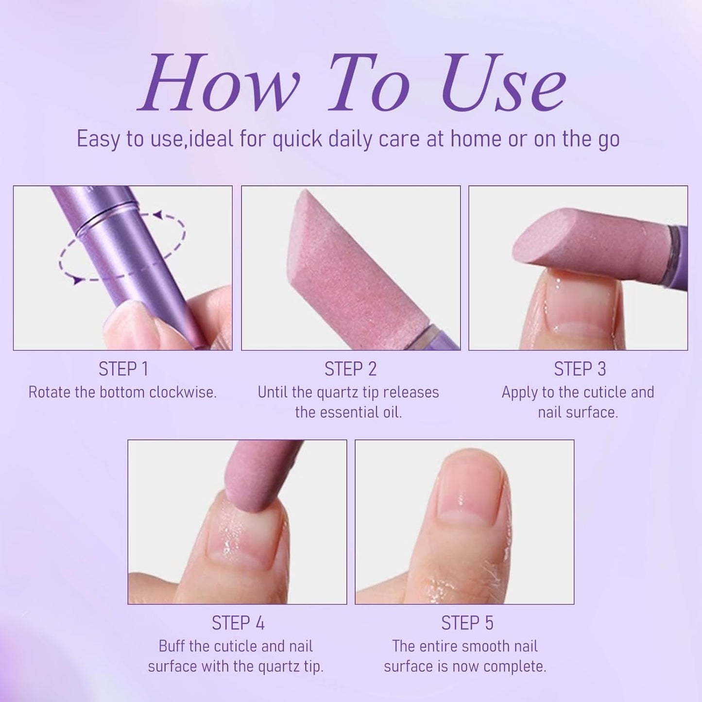 3-in-1 Cuticle Oil Pen, Cuticle Pusher Pen with Ceramic Tip, Upgraded Rotary Oil Discharge Portable Nail Care Pen Cuticle Remover for Hangnails Dry & Damaged Nails, Moisturize Strengthen(1pc)