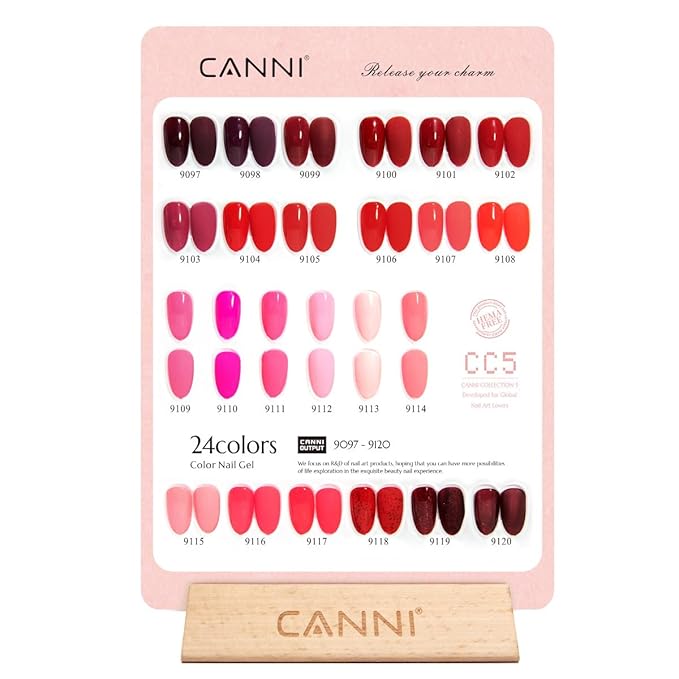 CANNI 30Pcs 9ML Hema-free Gel Nail Polish Set,Dark Red Hot Pink Purple Brown Burgundy Red Jelly Gel Polish Kit Soak Off LED Nail Polish Set Nail Art Starter Manicure Salon DIY at Home
