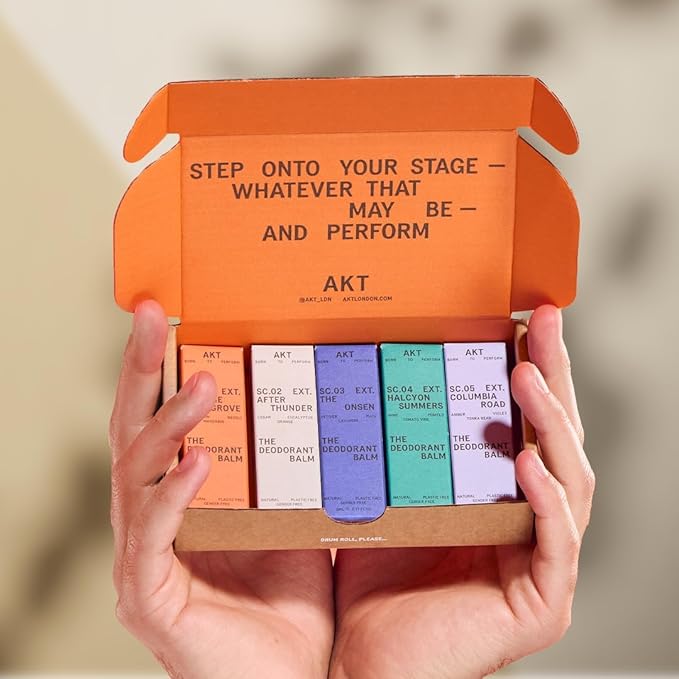 AKT Mini Deodorant Balms Discovery Set, Pack of 5 x 0.16 Fl Oz, Natural Deodorants for Men and Women, Award-Winning, Multi-use, Cream Deo Without Aluminum, Plastic Free, All Genders