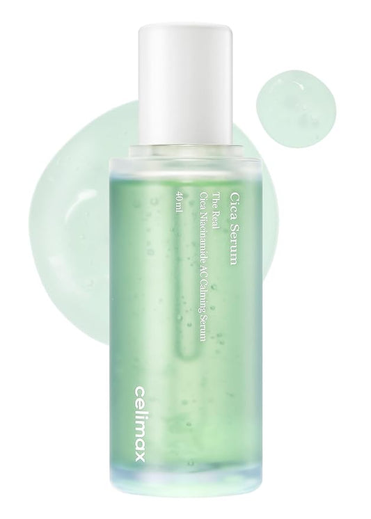 celimax The Real Cica Niacinamide AC Calming Serum 40ml | Hyaluronic Acid Redness Relief Moisturizing Soothing Restoring Serum Mild Formula for Sensitive,Christmas Gift Stocking Stuffers
