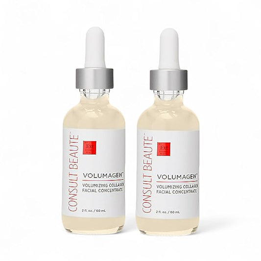 Consult Beaute Volumagen - Collagen Anti-Aging Serum for the Face - Hyaluronic Acid - Skin Nourishing & Plumping - Hydrates and Temporarily Fills for Smoother, Bouncy Skin - 2 Oz. Duo (2 Piece Set)