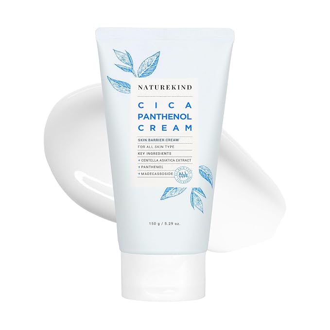 Cica Panthenol Cream, 50,000ppm Panthenol, Centella Asiatica & Hyaluronic Acid, Barrier Repair Moisturizer for Dry, Sensitive Skin, Korean Skincare, 150g, 5.29 oz.