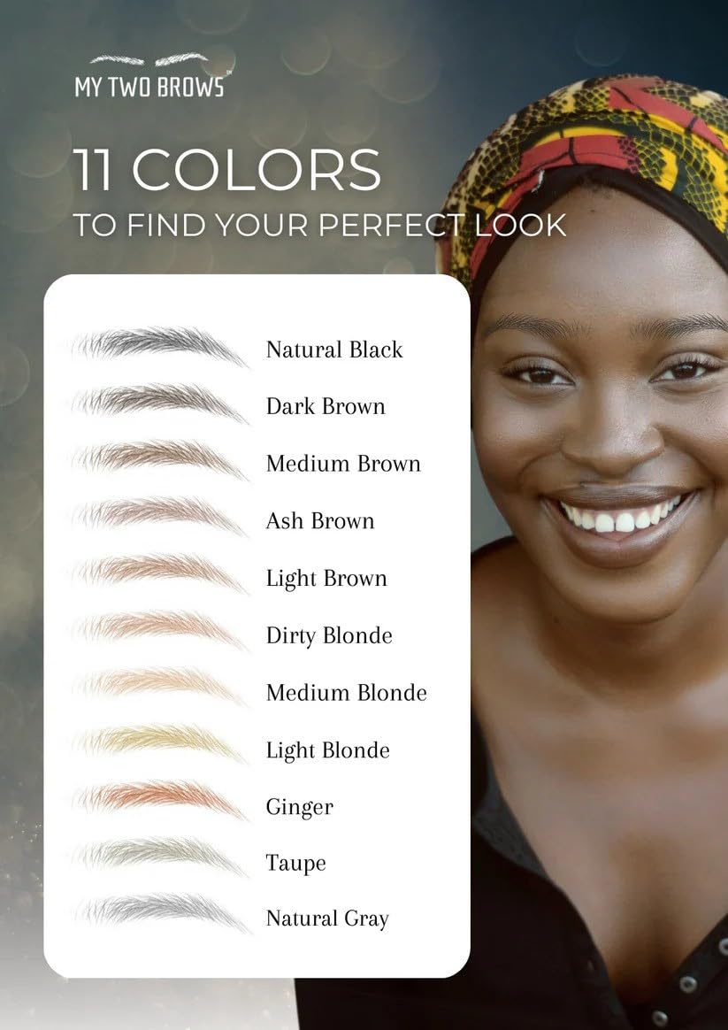 (10 pairs) Light Brown Temporary Eyebrow Tattoo - Large Size - Waterproof & Smudgeproof - Classy Curve Style Eyebrow Stickers - Sheet Lasts up to 30 Days - Won't Work on Existing Brows