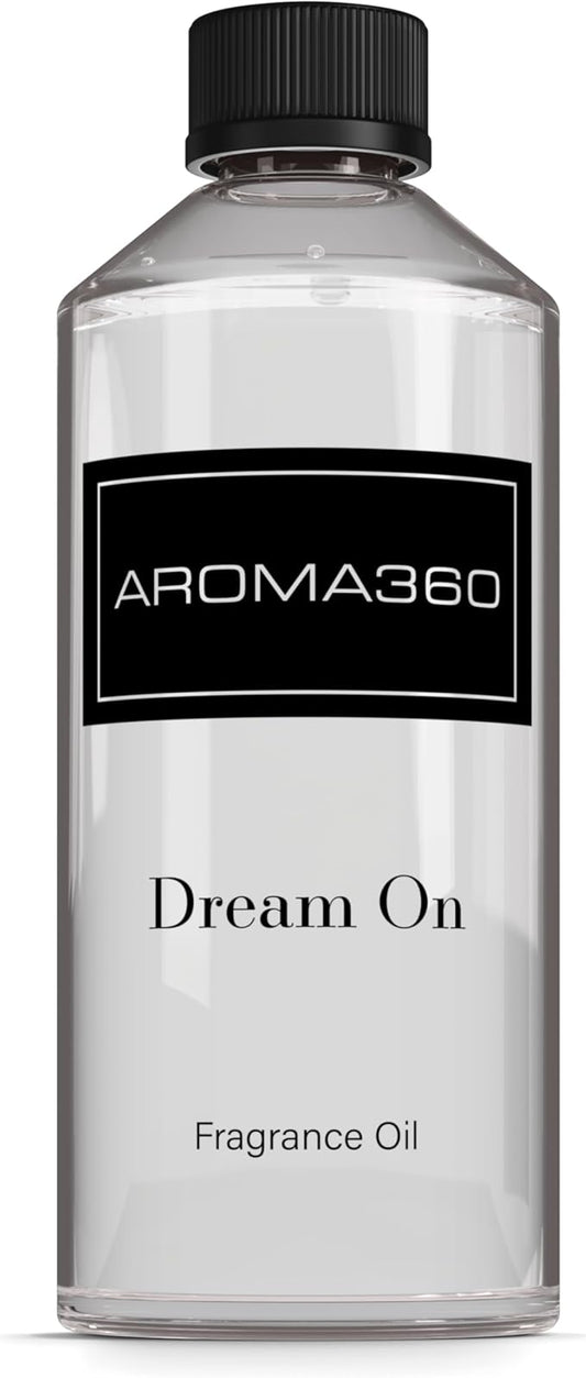 Aroma360 Dream On Fragrance Oil Blend - 500ML - Scented Aromatherapy Diffuser Oil with Serene White Tea, Healing Aloe Vera, and Warm Earthy Cedar