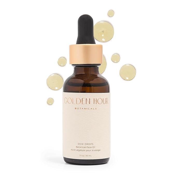 All Natural Organic Skin Care Products Made in USA, Vegan, Cruelty Free Face Oil, Moisturizing + Hydrating Facial Oil Moisturizer with Rose Hip Seed Oil, 1fl oz/30ml, Dew Drops