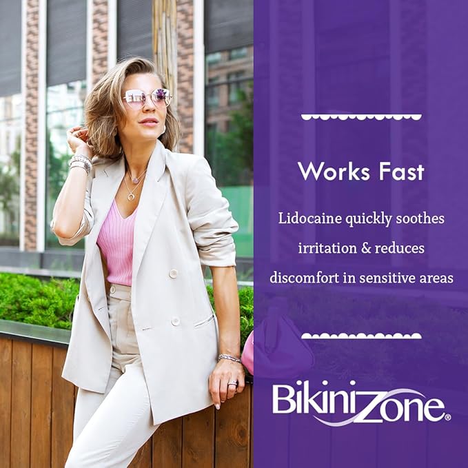 Bikini Zone Medicated After Shave Crème with Soothing Lidocaine, 1 Oz, 3 Pack