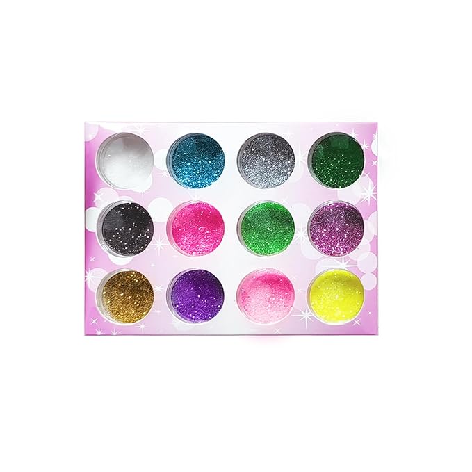 6Pcs Nail Cuticle Oils Nutrition Oil Pen and Nail Glitter Powder Set 12 Colors Glitter Powder for Nails