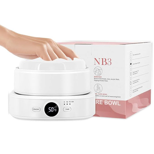 Electric Nail Soaking Bowl, Adjustable Temperature 86°F-140°F, Soak off Bowl Manicure Bowls Nail Soaking Dip Powder Acrylic Nails Gel Polish Remover Machine, White
