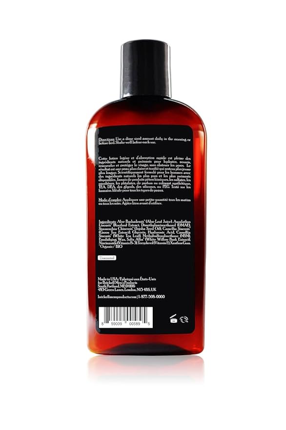 Brickell Men's Daily Essential Face Moisturizer for Men, Natural and Organic Fast-Absorbing Face Lotion with Hyaluronic Acid, Green Tea, and Jojoba, 4 Ounce, Scented