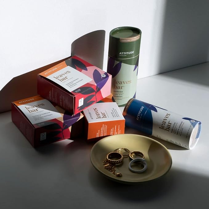 ATTITUDE Hair Conditioner Bar, Plant- and Mineral-Based Plastic-free Beauty Care, Vegan and Cruelty-free, Nourishing, Sandalwood, 4 Oz (Pack of 2)