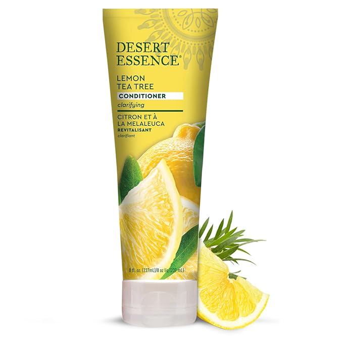 Desert Essence Conditioner, Lemon Tea Tree, Clarifying Provitamin B5, Organic Lemon Peel Extract & Nourishing Aloe - Purifying, Moisturizing, Soothing - Vegan, Sulfate-Free, Cruelty-Free - 8oz