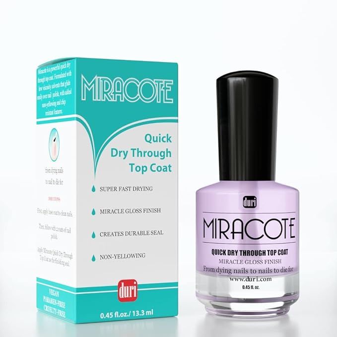 duri Rejuvacote 1 Original Maximum Strength Nail Growth System Base, Top Coat and Miracote Quick Dry Top Coat Combo