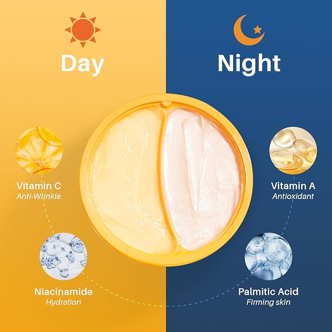 Day/Night Cream Set, Anti-Wrinkle Hydrating Day Gel with Vitamin C, Firming Renewal Night Cream with Vitamin A, 2-in-1 Anti-Aging Duo for All Skin Types, 2 * 1.7 Fl Oz