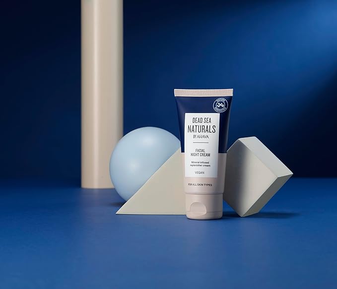 Dead Sea Naturals Facial Night Cream - Calming cream for face & neck, moisturizes, nourishes skin overnight, helps strengthen against daily aggressions, with exclusive Dead Sea Minerals, 1.7 Fl.Oz