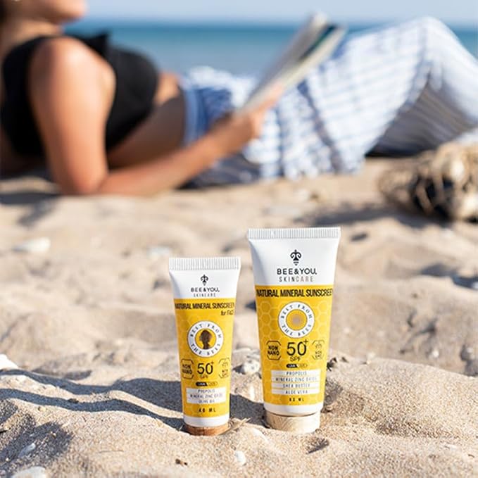 BEE and YOU Mineral Body Sunscreen SPF 50 | Non-Nano Zinc Oxide | 100% Natural, Reef-Safe, Broad Spectrum UVA/UVB Protection | Eco-Friendly Sunscreen for Body