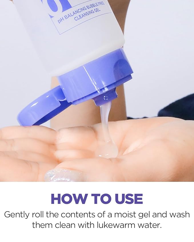 ACWELL pH Balancing Bubble-Free Hydrating Facial Cleansing Gel 5.4 fl.oz. - For Sensitive Skin, Hyaluronic Acid and Licorice Extracts, Non-foaming Cleanser for Skin Moisturization