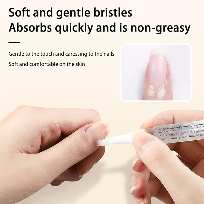 Cuticle Oil Pen for Nails Care,Nail Oil For Strength,Nourish Moisten Care Cuticle To Reduce Nail Cracking and Dry for Weak Peeling Brittle and Thin Nails (blueberries&cherry)