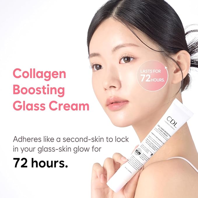 Collagen Boosting Glass Cream, Korean Glowing Skin Deep Hyrdration for 72 HR, Instant Elasticity Improving,PDRN Pomegrante Hyaluronic Acid, Korean SKin Care, 1.69 oz