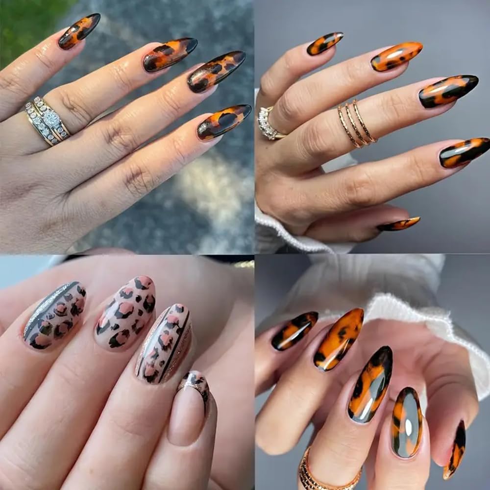 10 Rolls Leopard Print Nail Art Foils Transfer Stickers Animal Print Adhesive Decals Snake Cheetah Print Nail Foils Holographic Stickers Fall Nail Art Supplies for Women Autumn Nail Decorations