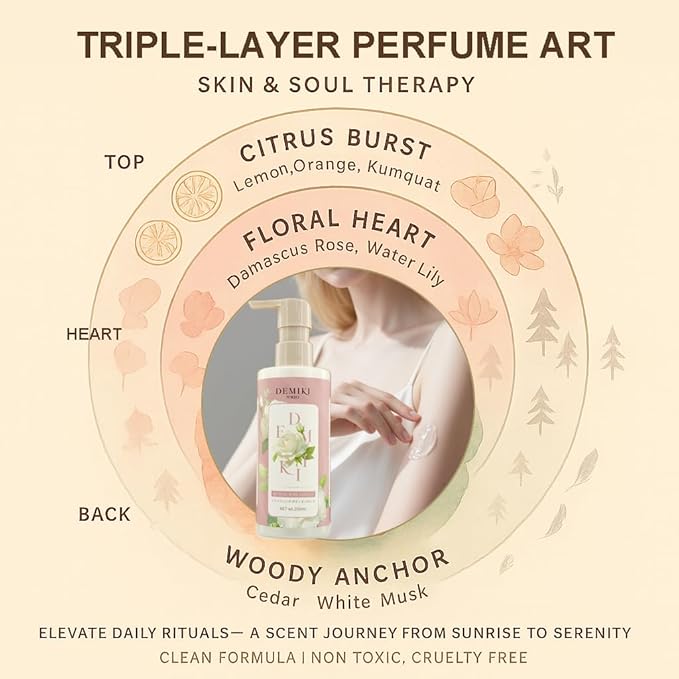 Body Lotion Moisturizer Skin Care with Niacinamide - Japanese Body Lotion for Women, Beauty & Personal Care, Body Cream for Dry Skin, Perfume Moisturizer, Summer Essentials Skincare 8.45fl.oz