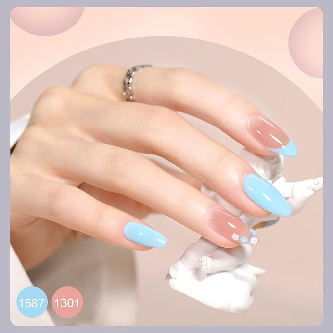 GAOY 42 Pcs Gel Nail Polish Kit, Pink White Red Jelly Nude Colors All Seasons Gel Nail Polish Set with Glossy & Matte Top Coat and Base Coat for Salon and DIY Manicure at Home
