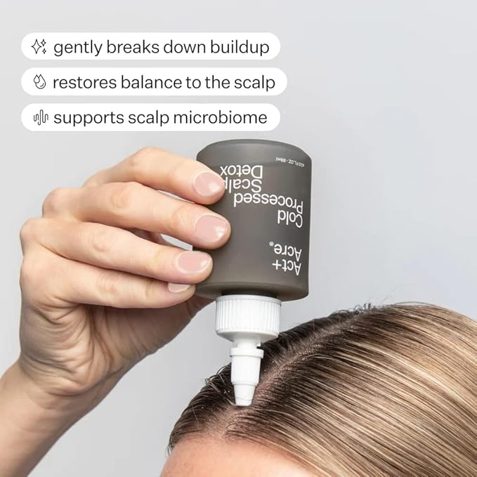 Act+Acre Cold Processed Vitamin E Scalp Detox Oil and BHA Salicylic Acid Exfoliator - For Dandruff and Dry Itchy Scalp - Hair Growth Treatment for Thinning Hair - Exfoliating Mask for Itch