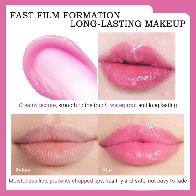 BINGBRUSH Peach Color Changing Lipstick,Moisturizer Long Lasting Lip Care Lip Balm Magic Lip Gloss Lip Tint Stain Gloss Set for Women (1pc Grape)