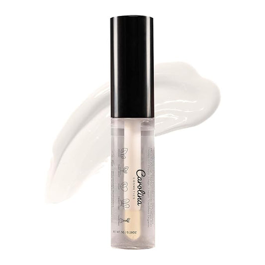 Clear Quartz Lip Gloss with Sunflower Seed Oil - Hydrating, Vegan, Non-Sticky - With Cacao & Grape Seed Oils - 5g/0.18oz