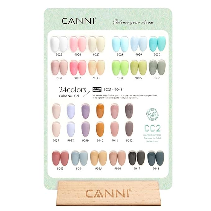 CANNI CC2 Gel Nail Polish Set, 30 Pcs 9ml White Pink Nude Blue Pastel Gel Polish Kit Soak Off LED Natural Nail Polish Set Nail Art Starter Manicure Salon DIY at Home