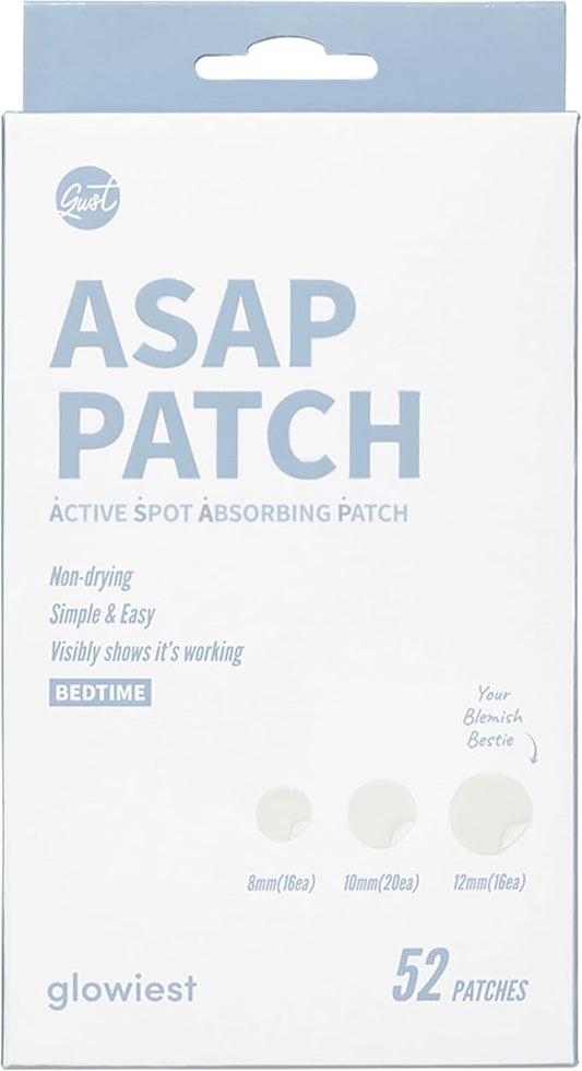ASAP Active Spot Alleviating Patch [Bedtime] 52 Patches 8mm (16ea), 10mm (20ea) & 12mm (16ea) | Premium Hydrocolloid Dressing | Simple & Easy Active Treatment