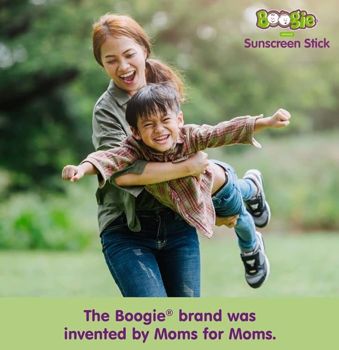 Baby Sunscreen Stick by Boogie Block, Mineral Sunscreen SPF 50, Travel Size Sunblock for Kids, Zinc Oxide, Water Resistant, Vegan, Fragrance Free Pack of 1