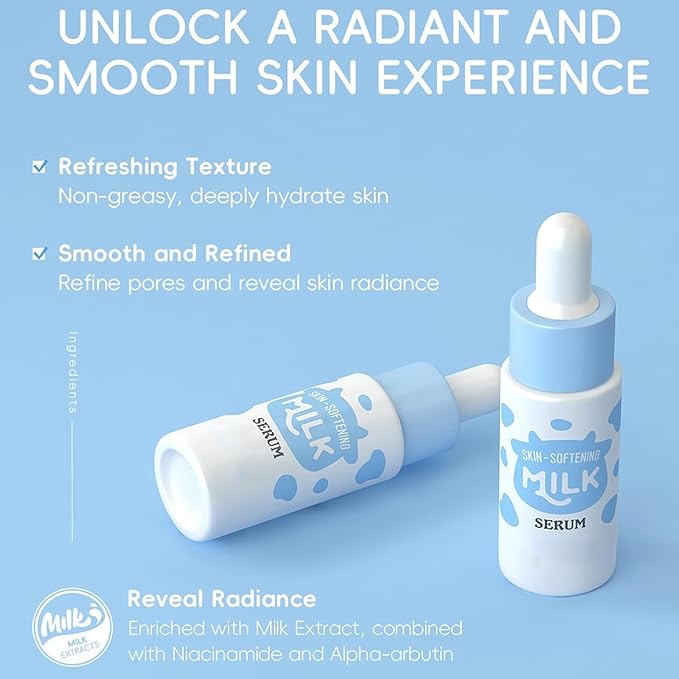 10 In 1 Milk Skincare Products, Milk Skin Care For Teens 10-12 Girls, Natural Skincare For Girls 10-12 Gift Set With Cleanser,Eye Cream,Toner,Serum,Face Moisturiser, Skin Care For Kids